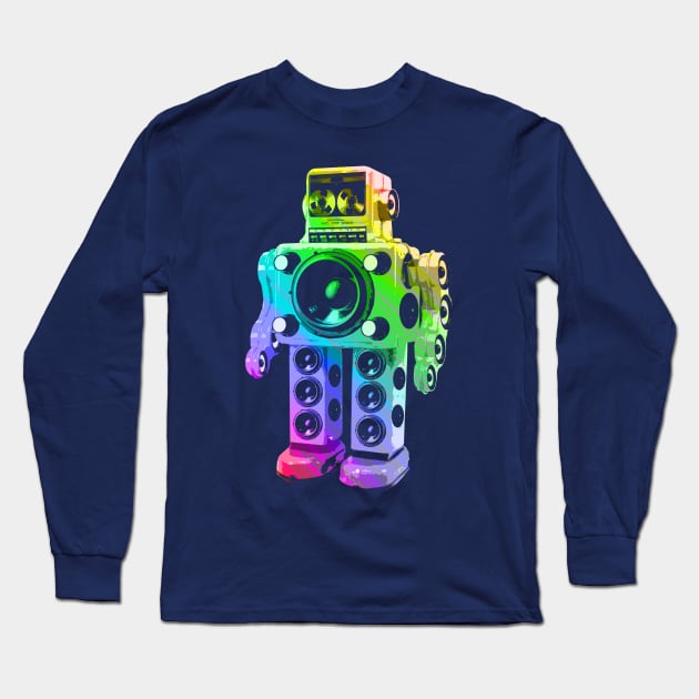 Boombox Robot Long Sleeve T-Shirt by robotface